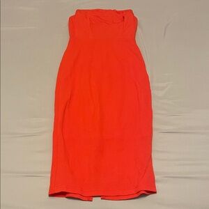 Hello Molly Vibrant Coral Strapless Dress